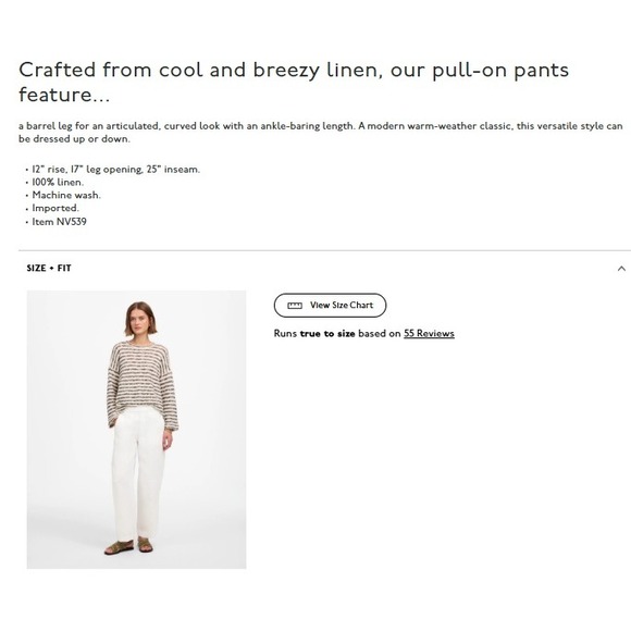 Madewell Pants Size Small Pull On Barrel Linen White Ankle Cropped NEW NV539 - Picture 7 of 11